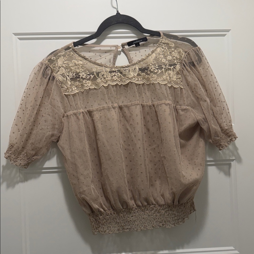 Ambiance Cream Lace Blouse